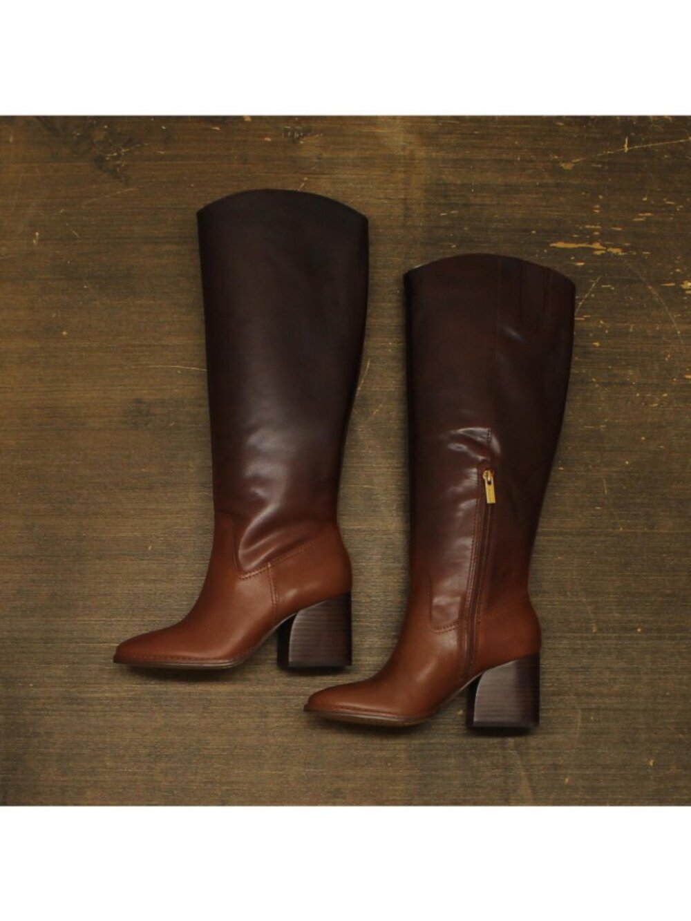 NWT Vince Camuto Ombre Knee High Dress Boot VC-LEILA Chocolate Fade Brown 7M - Picture 5 of 15